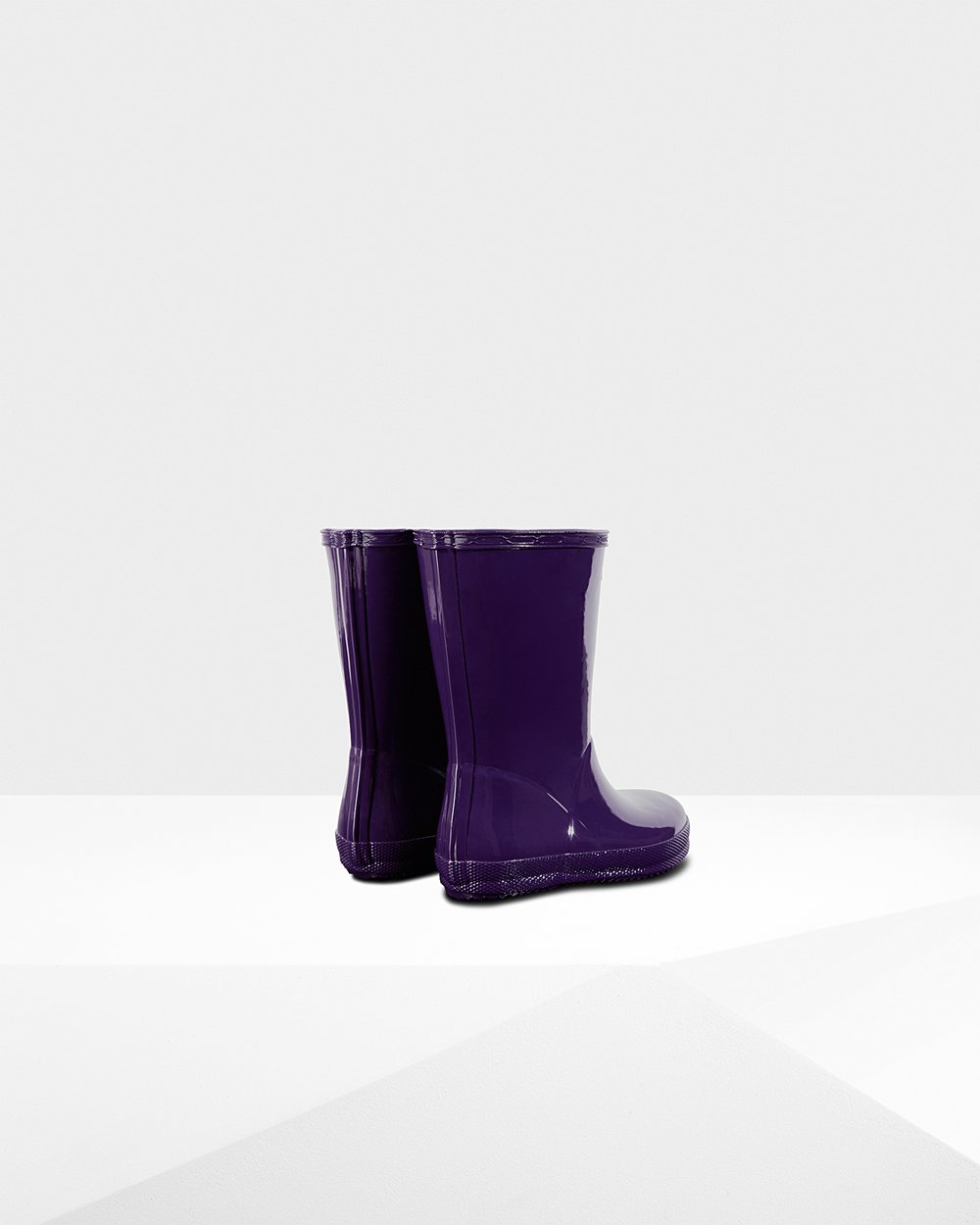 Hunter Original First Classic Gloss Rain Boots - Cheap Online Kids Blue Purple - LFJWAE106